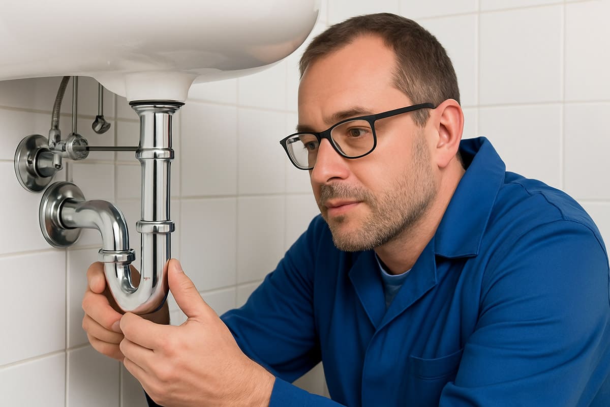 Handwerker bei Reparaturarbeiten